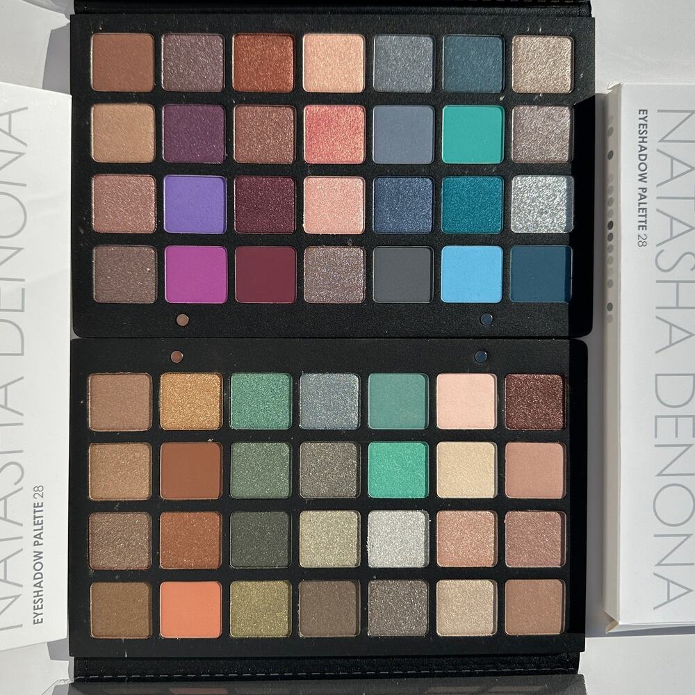Natasha Denona 28 Pan Palette Eyeshadow Set of 2 Purple Blue & Green Brown BNIB